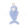 Glass Seed Beaded Fish Pendants PALLOY-MZ00666-03-1