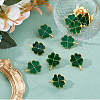 SUPERFINDINGS 12Pcs Saint Patrick's Day Alloy Enamel Shamrock Brooch JEWB-FH0001-64B-4