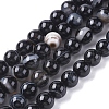 Natural Striped Agate/Banded Agate Beads Strands G-G582-6mm-60-1