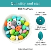 100Pcs 25 Styles Rondelle Food Grade Eco-Friendly Silicone Abacus Beads SIL-YW0001-36-2
