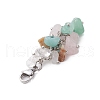 Natural Rose Quartz & Prehnite & Labradorite & Apatite Chip Beads Pendant Decorations HJEW-JM02124-03-4
