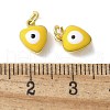 Brass Enamel Charms KK-S518-03E-G-3