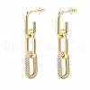 Brass Micro Pave Clear Cubic Zirconia Dangle Stud Earrings EJEW-S201-224G-NF-1