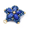 Handmade Glass Seed Beaded & Synthetic Dyed Imperial Jasper Beads Pendants PALLOY-MZ00752-02-3