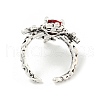 Zinc Alloy Rhinestone Solitaire Ring RJEW-Z048-03AS-02-3