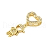 Rack Plating Brass Micro Pave Clear Cubic Zirconia Pendants KK-S380-35A-G-2