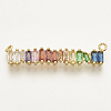 Brass Micro Pave Cubic Zirconia Pendants ZIRC-S061-63G-1