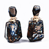 Assembled Synthetic Bronzite and Imperial Jasper Openable Perfume Bottle Pendants G-S366-059C-4