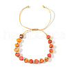 Heart Natural & Dyed Imperial Jasper Braided Bead Bracelets for Men Women QP8530-4-1