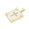 Brass Micro Pave Clear Cubic Zirconia Pendants KK-I723-14G-2