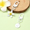 Spray Painted Alloy Pendant Decorations HJEW-YW00024-01-1