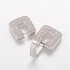 Brass Micro Pave Cubic Zirconia Fold Over Clasps ZIRC-J016-10P-3