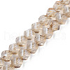 Electroplate Transparent Glass Beads Strands EGLA-N002-39-F03-1