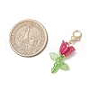Flower Acrylic & Plastic Imitation Pearl Beads & Japanese Seed Beads Pendant Decorations HJEW-JM03232-02-3