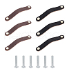 HOBBIESAY 6 Sets 2 Colors Oval Leather Cabinet Handles FIND-HY0003-57-1