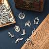 90Pcs 9 Style Tibetan Style Alloy Pendants TIBEP-SZ0001-13-3