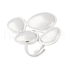 Anti-Tarnish 304 Stainless Steel Teardrop Open Cuff Rings RJEW-M047-05P-2