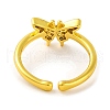 Butterfly Brass Micro Pave Cubic Zirconia Open Cuff Ring for Women RJEW-U003-28B-G-3
