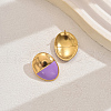 Stainless Steel Enamel Oval Stud Earrings BE6015-2-2