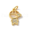 Brass Micro Pave Cubic Zirconia Pendants KK-P292-21D-G-1