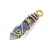 Electroplated Natural Quartz Crystal Pendants PALLOY-JF02801-01-4