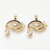 Brass Micro Pave Cubic Zirconia Pendants ZIRC-T012-15G-1
