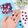SUPERFINDINGS 80Pcs 5 Style Independence Day Theme Polymer Clay Rhinestone Round Beads RB-FH0001-07-3