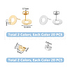 Unicraftale 40Pcs 2 Color 304 Stainless Steel Stud Earring Findings STAS-UN0055-59-3