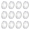 Unicraftale 12Pcs Stainless Steel Grooved Finger Ring Settings STAS-UN0038-94D-1