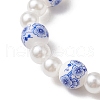 ABS Plastic Imitation Pearl Round Beads Stretch Bracelets for Women BJEW-JB11606-4