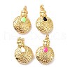 Brass Enamel Pendants KK-P204-15G-1