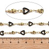 Brass Heart Link Chains KK-D368-03G-A-2