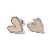 Heart 304 Stainless Steel Stud Enamel Earrings EJEW-A081-18P-2
