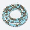 Electroplate Opaque Solid Color Glass Beads Strands EGLA-A034-P6mm-J03-2