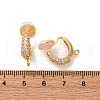 Brass Micro Pave Clear Cubic Zirconia Clip-on Earring Findings KK-K382-35G-3