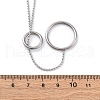 304 Stainless Steel Triple Ring Lariat Necklaces NJEW-R026-16P-5
