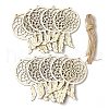 10Pcs Woven Net/Web with Feather Unfinished Blank Wooden Pendants for Painting Arts FIND-R052-01B-1