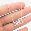 1993 Birth Year Number 201 Stainless Steel Pendant Cable Chain Necklaces FS-WGB5F08-15-1