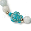 Round Natuarl Flower Amazonite Beaded Stretch Bracelets BJEW-JB10269-02-2