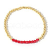 Colorful Birthstone Faceted Bicone & Brass Beaded Stretch Bracelets for Women RJ7989-7-1