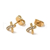 304 Stainless Steel Crystal Rhinestone Stud Earrings for Women EJEW-C094-01B-G-1