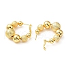 Rack Plating Brass Round Beaded Hoop Earrings EJEW-Z019-02A-G-2