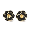 Flower Brass & Sterling Silver Pin Stud Earrings KK-M326-22G-1