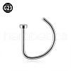 G23 Titanium D Shaped Clip on Nose Rings WGA60F5-06-4