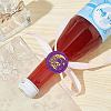 Brass Wax Seal Stamp with Wood Handle AJEW-WH0412-0274-5