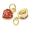 Real 18K Gold Plated Brass Enamel Charms KK-K392-02G-2