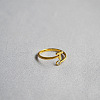 Brass Micro Pave Clear Cubic Zirconia Cuff Rings for Women WG54647-19-1