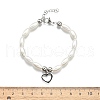 304 Stainless Steel Heart Charm Bracelets for Women BJEW-C098-09P-5