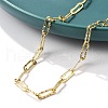 Brass Textured Paperclip Chain Necklaces for Women Men NJEW-F337-02G-02-4