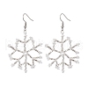 Glass Snowflake Dangle Earrings EJEW-MZ00253-3